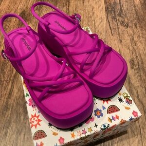 Jeffrey Campbell Vibrant Fuchsia Platform Sandals